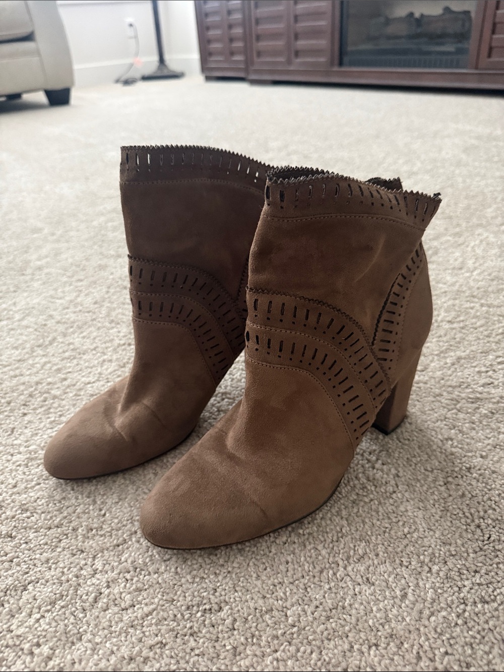 Brown Suede Ankle Boots - Women's Fashion Booties